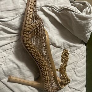 Beige pony heel Bottega veneta